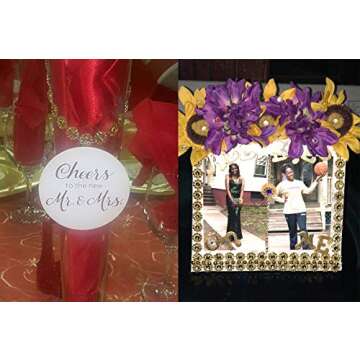 YYaaloa Crafts Faux Diamond Bling Wrap 4" x 10 Yards 6 Rows Gold Flower Pattern Faux Rhinestone Crystal Mesh Ribbon Roll for Wedding, Party, Centerpiece, Cake, Vase Sparkling Decoration (Gold)