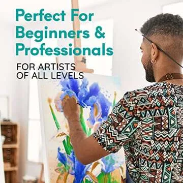 MozArt Supplies Watercolor Paint Essentials Set - Lightweight and Portable Metal Box - Lid Has 3 Partitions for Color Mixing - Easy-to-Blend Non-Toxic Formulation - 24 Vibrant Colors with Paintbrush