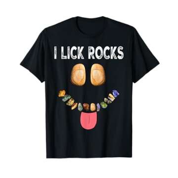Funny I LICK ROCKS Tongue Geologist T-Shirt for Rockhound Adventures