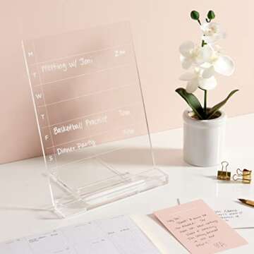 RUSSELL+HAZEL Acrylic Weekly Calendar Tablet, Clear Design