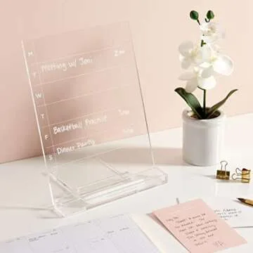 RUSSELL+HAZEL Acrylic Weekly Calendar Tablet, Clear Design