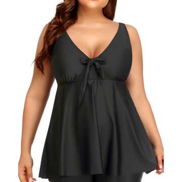 Yonique Plus Size Tankini Tops for Women: Flowy Bathing Suits with Support and Style