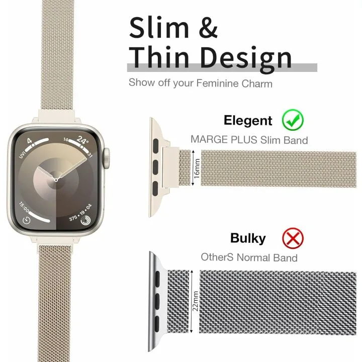 Stylish Slim Milanese Loop Apple Watch Band for Women