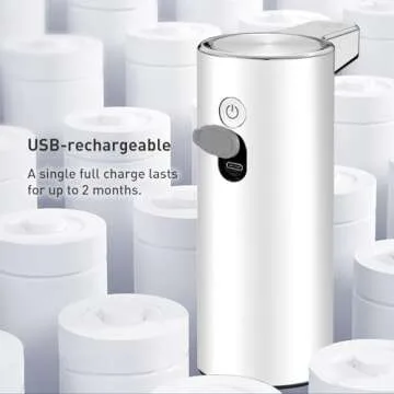 EKO Aroma Touchless Automatic Soap Dispenser for Bathroom and Kitchen, Liquid Hand Soap Dispenser, Water-Resistant and Rechargeable, 9 fl oz (White)