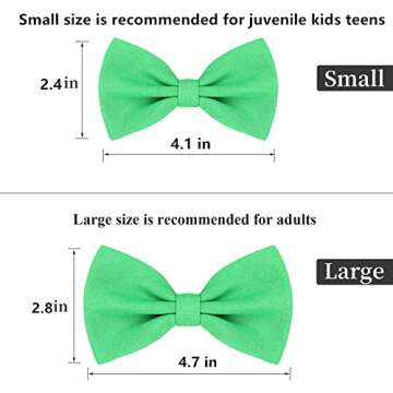 Mochabao Men's Bow Tie Elegant Pre-tied Bow Ties Adjustable for Adult on Formal Suit in Wedding Christmas Party Family Photos (Green, Large)