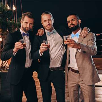 Mochabao Men's Bow Tie Elegant Pre-tied Bow Ties Adjustable for Adult on Formal Suit in Wedding Christmas Party Family Photos (Green, Large)