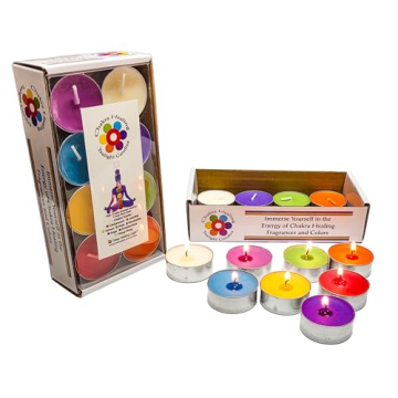 Chakra Colored & Scented Tealight Candles - 16 Pcs Set