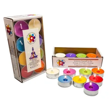 Chakra Colored & Scented Tealight Candles - 16 Pcs Set