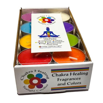 Chakra Colored & Scented Tealight Candles - 16 Pcs Set