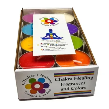 Chakra Colored & Scented Tealight Candles - 16 Pcs Set