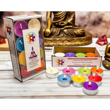 Chakra Colored & Scented Tealight Candles - 16 Pcs Set