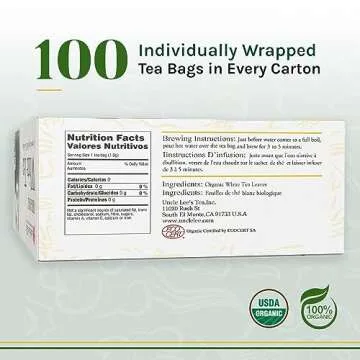 Uncle Lee’s Organic White Tea - Premium Tea for Everyday Wellness, Low Caffeine, Antioxidant-Rich ...