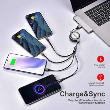 2Pack 4 in 1 Retractable Charger Cable - USB Multi Charging Cord