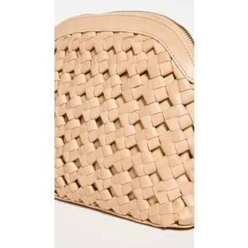 Bembien Carmen Woven Leather Crossbody Bag Caramel Tan