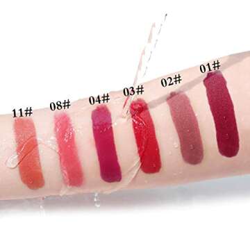 MAANGE 6 Colors Matte Lipstick Set Waterproof Long Lasting Liquid Lip Gloss Set Makeup 6Pcs Kit