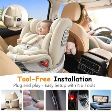 2-Kids Baby Car Camera - 6.9" HD Split-Screen & Night Vision