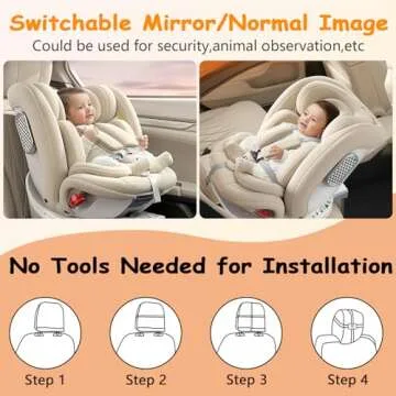 2-Kids Baby Car Camera - 6.9" HD Split-Screen & Night Vision
