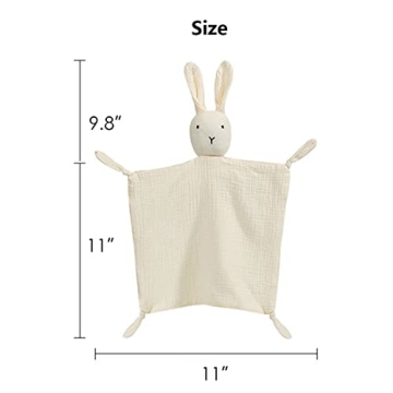 Organic Cotton Bunny Lovey Blanket Soft Safe Baby Comfort