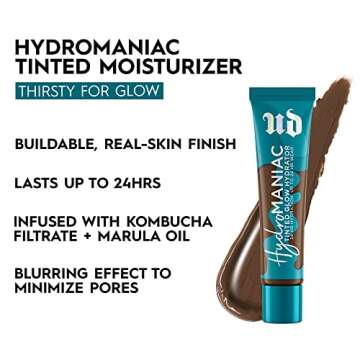 Urban Decay Hydromaniac Dewy Foundation (81 Deeper Neutral), Hydrating Tinted Moisturizer for Dry Sk...