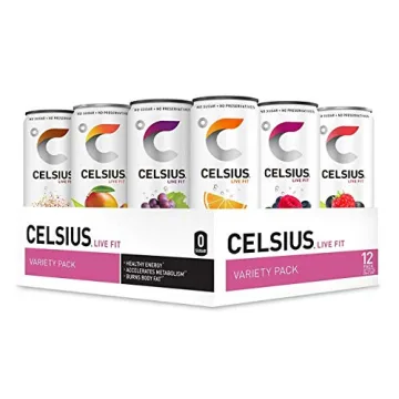 CELSIUS Fitness Drink 9-Flavor Variety Pack, Zero Sugar, Slim Can 12 Fl Oz (Pack of 12)