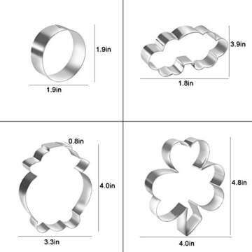 St.Patrick's Day Cookie Cutters Set Irish Party Supplies/Decorations - Shamrock Leprechaun Rainbow 8 PCS