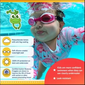 Frogglez Kids Swim Goggles | Pain-Free, Leakproof, UV Protection