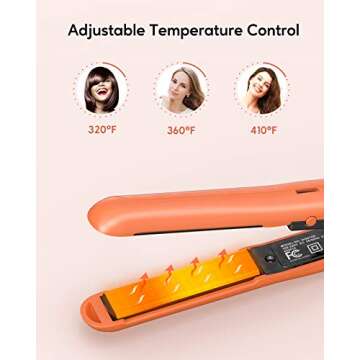 Deogra Mini Hair Straightener Adjustable Temperature,1/2 Inch Mini Flat Iron for Short Hair, Ceramic...