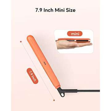 Deogra Mini Hair Straightener Adjustable Temperature,1/2 Inch Mini Flat Iron for Short Hair, Ceramic Tourmaline Small Travel Hair Straightener with Dual Voltage & Auto Shut Off