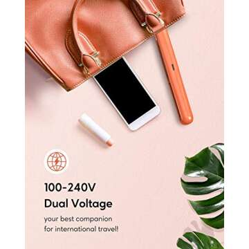 Deogra Mini Hair Straightener Adjustable Temperature,1/2 Inch Mini Flat Iron for Short Hair, Ceramic Tourmaline Small Travel Hair Straightener with Dual Voltage & Auto Shut Off