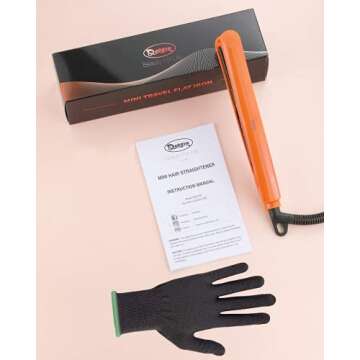 Deogra Mini Hair Straightener Adjustable Temperature,1/2 Inch Mini Flat Iron for Short Hair, Ceramic Tourmaline Small Travel Hair Straightener with Dual Voltage & Auto Shut Off