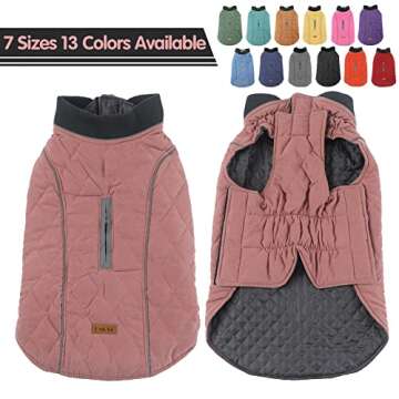 EMUST Dog Winter Jackets, Small/Medium/Large Dog Coat for Winter, French Bulldog Clothes for Dogs, Winter Jacket for Large Dogs, 7 Sizes 13 Colors (X-Large(Pack of 1), Pink)