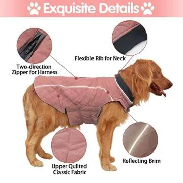 EMUST Dog Winter Jackets, Small/Medium/Large Dog Coat for Winter, French Bulldog Clothes for Dogs, Winter Jacket for Large Dogs, 7 Sizes 13 Colors (X-Large(Pack of 1), Pink)
