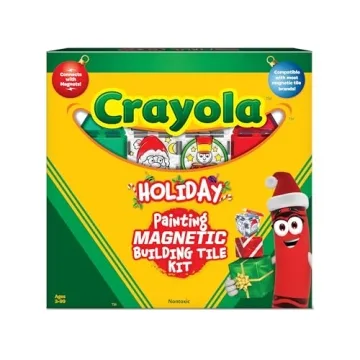Crayola Holiday Magnetic Tiles STEM Learning Travel Toys
