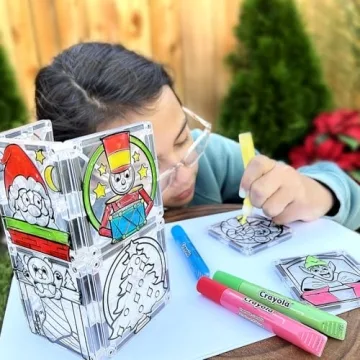 Crayola Holiday Magnetic Tiles STEM Learning Travel Toys
