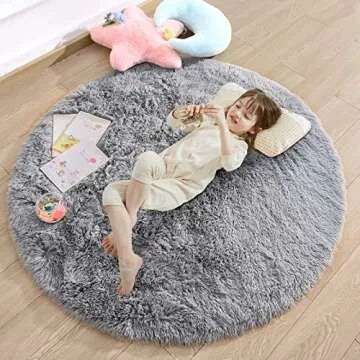 Merelax Fluffy Round Rugs for Kids & Nursery Decor