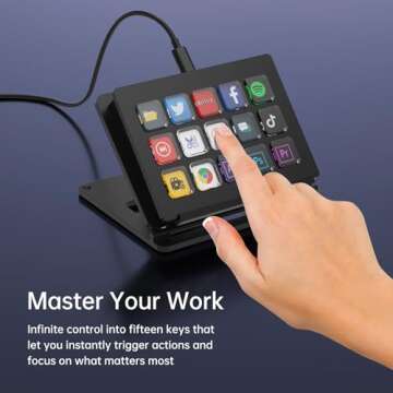 Yinker Stream Controller Deck: 15 Customizable Keys for Productivity