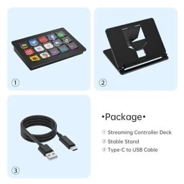 Yinker Stream Controller Deck: 15 Customizable Keys for Productivity