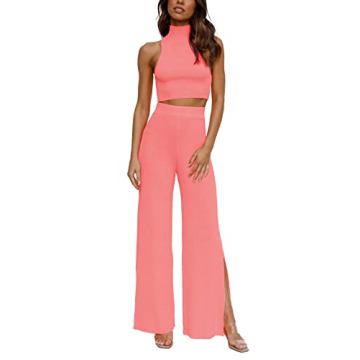 ARTFREE Womens Casual 2 Piece Outfits - Chic Sweatsuits for Everyday Wear, Peach, XL