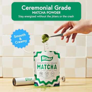 Matchabar Matcha Powder (80g) - Ceremonial Grade Authentic Japanese Matcha Green Tea Powder - | Harv...