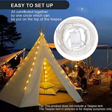 Led Fairy Lights Battery Operated String Lights Indoor Curtain Lights Christmas Tree Toppers Twinkle Lights for Teepee Tent Aesthetic Room Decor Wedding Party