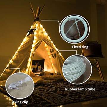 Led Fairy Lights Battery Operated String Lights Indoor Curtain Lights Christmas Tree Toppers Twinkle Lights for Teepee Tent Aesthetic Room Decor Wedding Party
