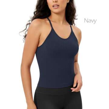Seamless Ribbed Cami Tops 3-Pack for Women
