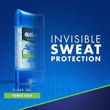 Gillette Power Rush Clear Gel Deodorant 6 Pack Triple Protection