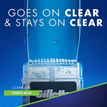 Gillette Power Rush Clear Gel Deodorant 6 Pack Triple Protection