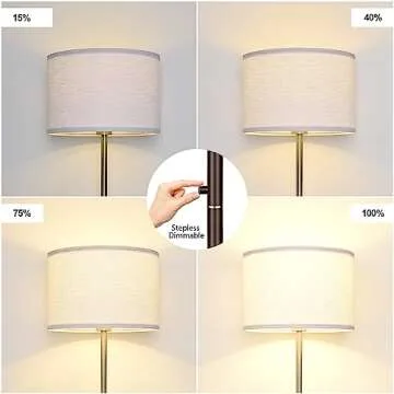 【Upgraded】 Dimmable Floor Lamp, 1000 Lumens LED Bulb Included, Floor Lamps for Living Room Simple Standing Lamp with Linen Lamp Shade, Modern Tall Lamps for Living Room Bedroom Office Dining Room