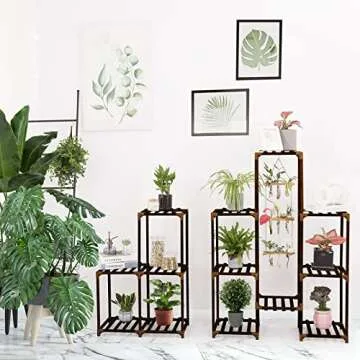 XXXFLOWER Plant Stand Indoor Outdoor Large Plant Cabinet Corner Holder Plant Shelf 13 Tiers Wood Plant Rack for Multiple Plants Pots Flowers Stand for Living Room Boho Apartment Balcony Garden Decor