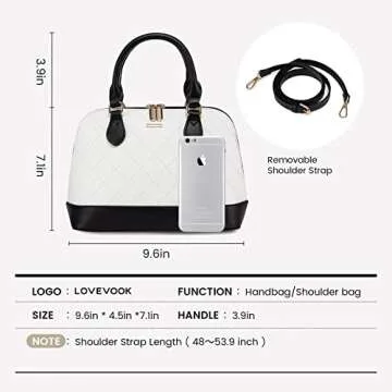 LOVEVOOK Small Purse Crossbody Bags for Women Quilted-White/Black