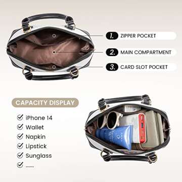 LOVEVOOK Small Purse Crossbody Bags for Women Quilted-White/Black