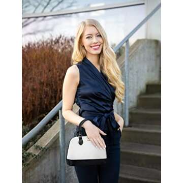 LOVEVOOK Small Purse Crossbody Bags for Women Quilted-White/Black