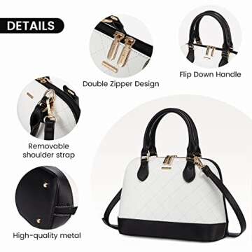 LOVEVOOK Small Purse Crossbody Bags for Women Quilted-White/Black